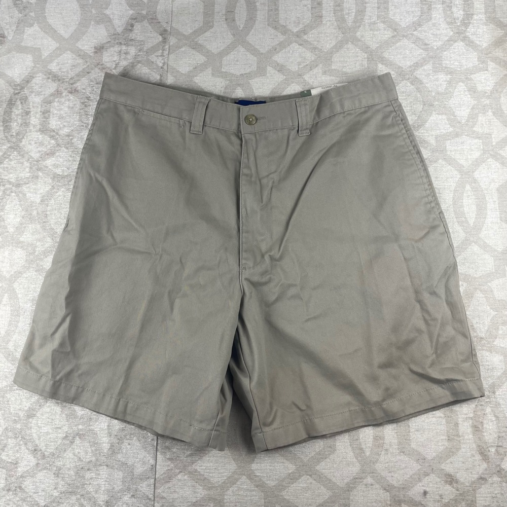 Club Room Relaxed Fit Men 36 Khaki Tan New Wrinkle Free Cotton Twill Shorts